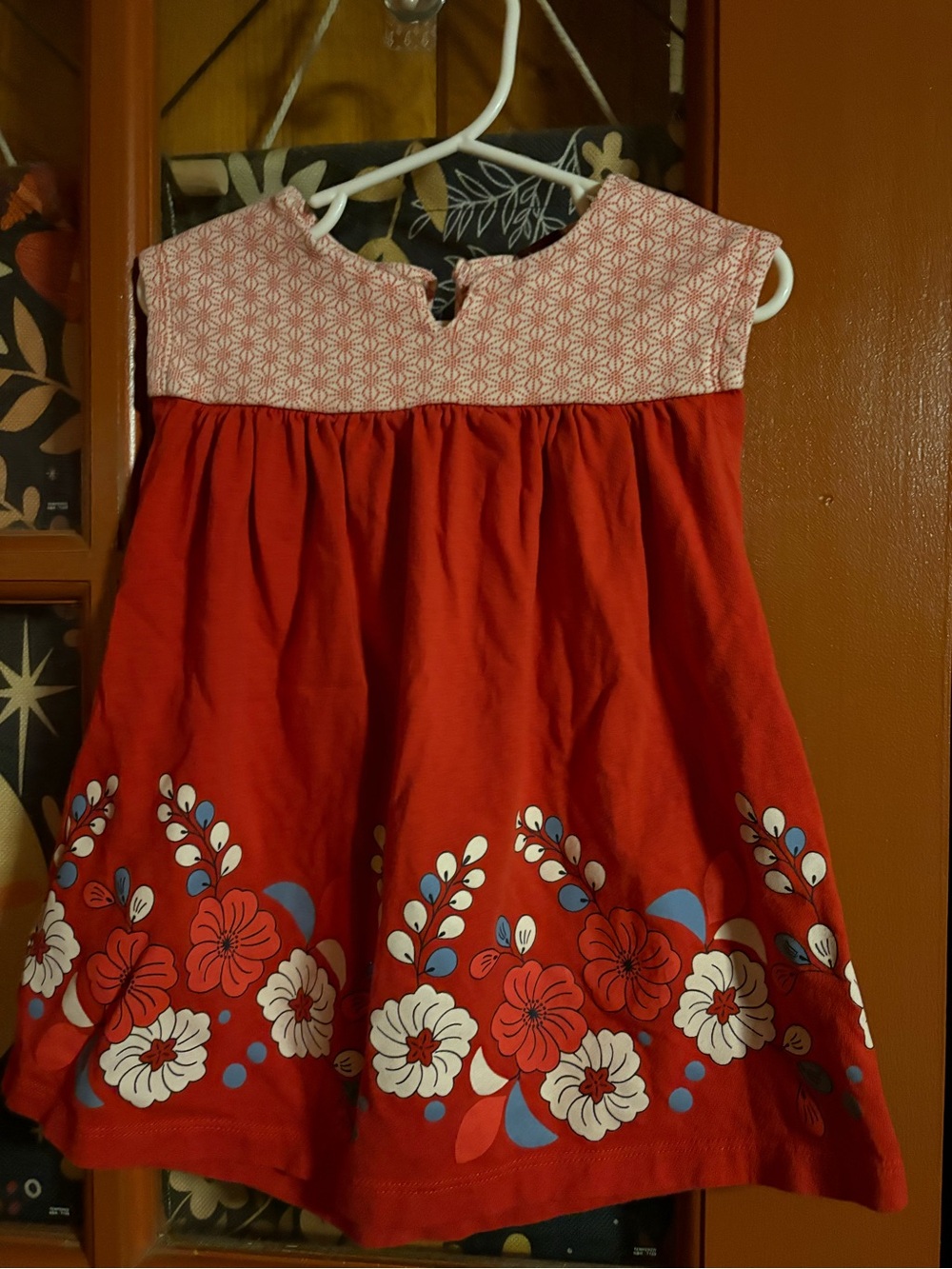 Tea Collection Red Floral Cotton Casual Dress